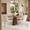Beige, variant on Katboc Modern Dining Table and Chairs Set, 43in Round MDF Wood Grain Table with 4 Velvet Upholstered Chairs, Stainless Steel Legs and Nailhead Trim, Minimalist for Dining Room, Brown and Gray