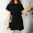 thumbnail image 3 of Robe Bandage pour Femme Mode Décontractée Unie Col Rond Manches Courtes Élégante Robe de Soirée Femme Été Noire Aguichant Robe Mini Noire, 3 of 7