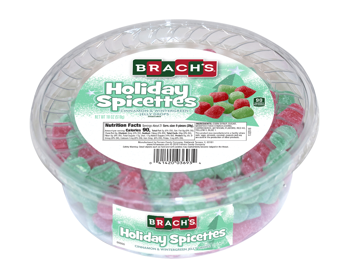 Brach's Holiday Spicettes Cinnamon & Wintergreen Jelly Drops Christmas