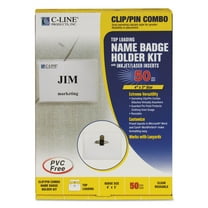 C-Line Name Badge Kits, Top Load, 4 x 3, Clear, Combo Clip/Pin, 50/Box