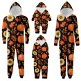 thumbnail image 3 of Halloween Family Pajamas Funny Pumpkins Zipper Hooded Jumpsuit Matching Family Pjs Sleepwear, 3 of 5