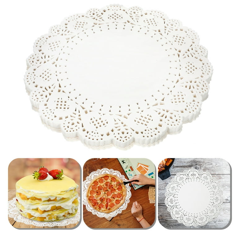 140 Sheets Lace Paper Doilies White Round Food Paper Pad for Dessert Fried  Food