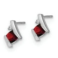 thumbnail image 2 of Auriga Fine Jewelry 10K White Gold Cushion Garnet and Diamond Stud Earrings for Women, 2 of 6