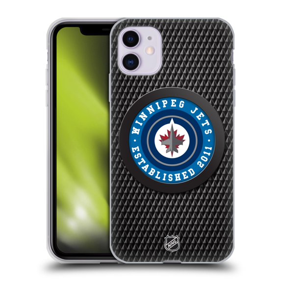 Head Case Designs Officially Licensed NHL Winnipeg Jets Puck Texture Soft Gel Case Compatible with Apple iPhone 11