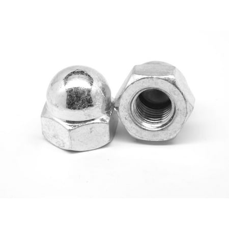 

#10-24 Coarse Thread Acorn Nut 2 Piece Low Carbon Steel Nickel Plated Pk 100