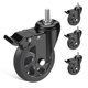 thumbnail image 1 of 4 Ruedas para Muebles Vástago Roscado M10x30mm, Ruedas Giratorias de 125 MM con Freno, Ruedas de Servicio Pesado con Doble Rodamiento de Bolas Rotación de 360°, hasta 200 KG, 1 of 5