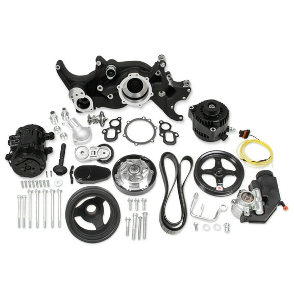 Holley 20-205BK Mid-Mount Complete Accessory System for LT Engines Black