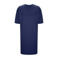 thumbnail image 5 of Timegard Sleep Dress for Women Summer Round Neck Short Sleeve Comfy Loose Solid Color Casual Homewear, 5 of 6