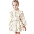 thumbnail image 3 of Gaexia Girls Elegant Outfit Flowy Sleeve Lace Skirt Soft Fabric Daily Casual Wear Two Piece Set, 3 of 6