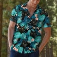 thumbnail image 5 of Tropical Black Cat Hawaiian Shirts for Men Women, Funny Black Cat Short Sleeve Button Down Shirt S4, 5 of 6