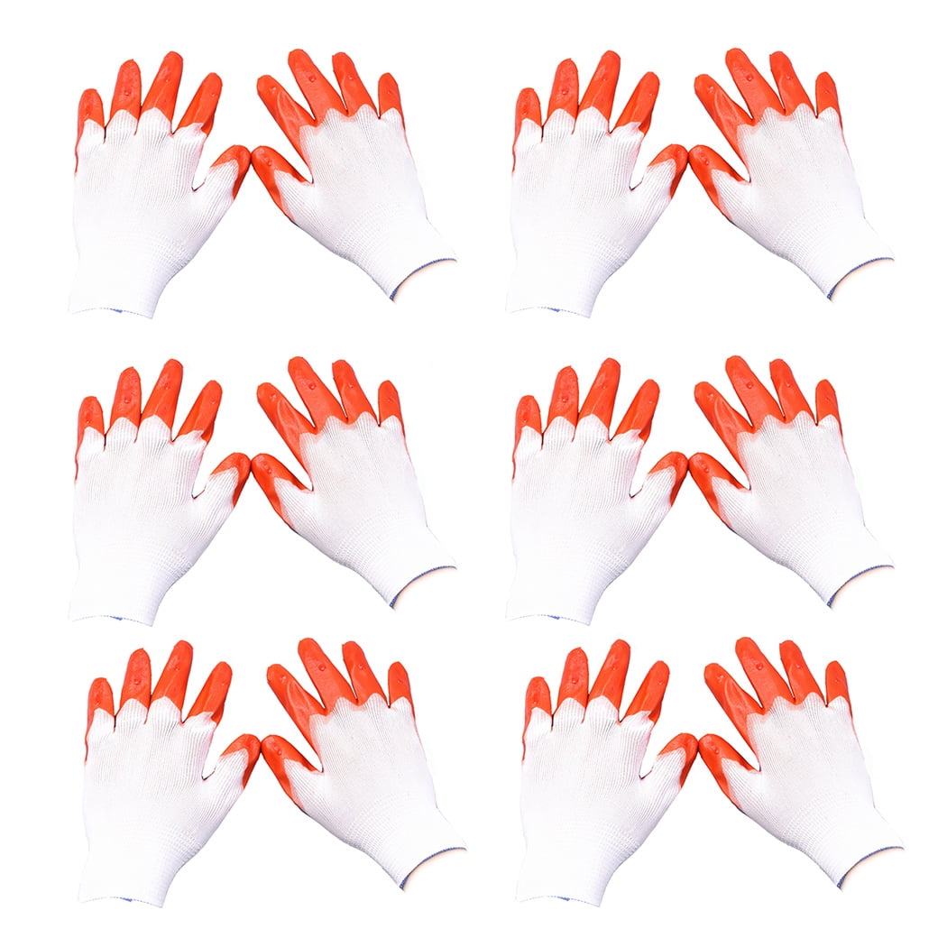 Coofit 12 Pairs Grip Gloves Non-slip Waterproof Multiuse Coated Gloves Work Gloves
