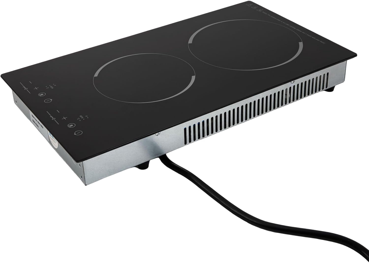 1500W Electric Cooktop Electric Stove Top with LED Display 110V Intelligent Control Built-in Cooktop 9 Heating Level Sensor Touch Control for Kitchens (2 Burners)
