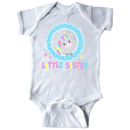 

Inktastic Little Sister cute unicorn Gift Baby Girl Bodysuit