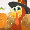 thumbnail image 6 of Thanksgiving Shower Curtain Fall Maple Leaves Pumpkins Sunflower and Turkey Shower Curtain for Bathroom, Autumn Holiday Shower Curtain with Hooks Bathtub Decorations, 72W X 72H inches, 6 of 6