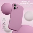 thumbnail image 4 of For Iphone 16 Case, Liquid Silicone Case With Camera Protection Soft Gel Rubber Cover With Microfiber Lining Shockproof Protective Phone Case For Iphone 16 6.1", Lilac Purple[L2154], 4 of 5