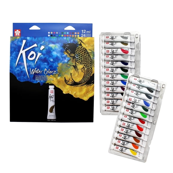 Sakura Koi Watercolor Sets - Fine Quality Watercolor Paint Set - 24 Colors - 12 ml Tubes