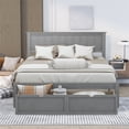 thumbnail image 2 of PAPROOS Full Bed with Storage, Full Size Bed Frame with 2 Under-Bed Drawers, Wood Platform Bed Frame with Headboard, Space Saving, No Box Spring Needed, Gray, 2 of 9