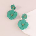 thumbnail image 3 of Flower Dangle Earrings Boho Layered Floral Petal Drop Earrings Statement Beach Large Double Flower Stud Earring for Women Statement Vacation Jewelry, 3 of 8