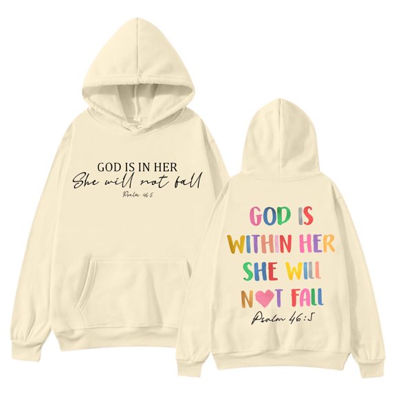 SIYUDAN Womens Sweatshirt Hoodies Jesus Hoodies Letter Print Sweatshirt Oversized Pullover Sweatshirts Fall Outfits Women Clothes