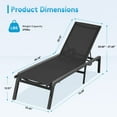 thumbnail image 6 of JUSTLET 2pcs Aluminum Outdoor Chaise Lounge Recliner with Adjustable Backrest,Black, 6 of 8