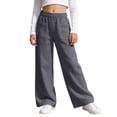 thumbnail image 4 of Girls Cotton Linen Capri Pants Summer Drawstring Wide Leg Pants with Pockets Holiday Boho Beach Palazzo Pants for Kid Boys, 4 of 7