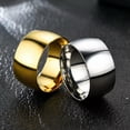 thumbnail image 6 of 12mm Men Womens Black Gold Silver Band Titanium Steel High Polished Ring Sz 6-13, 6 of 7