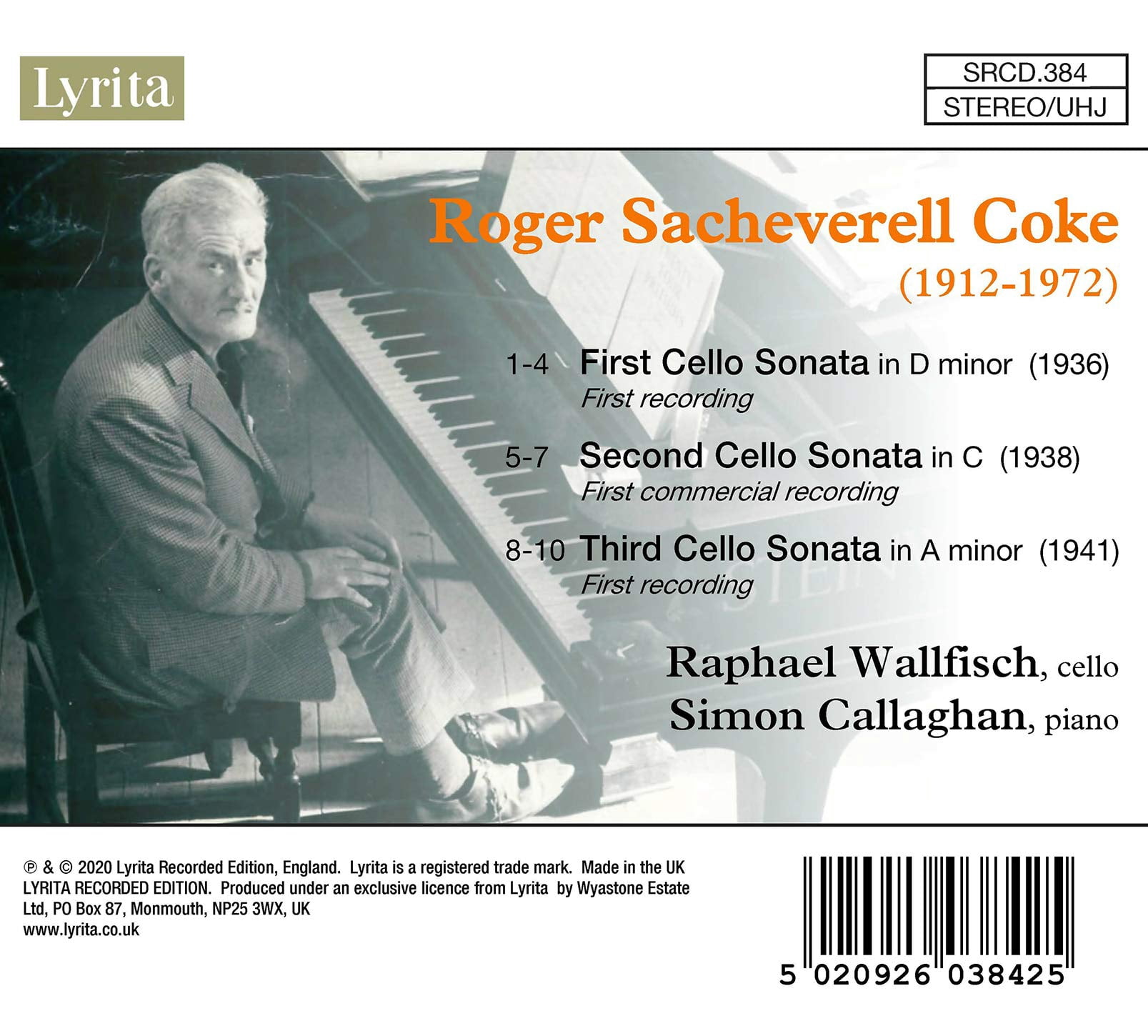 Wallfisch  Callaghan - Cello Sonatas - Music & Performance - CD