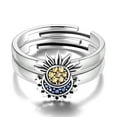 thumbnail image 3 of NARMO 925 Sterling Silver Finger Open Size Ring 5A Zircon Sun Moon Love Heart for Women Jewelry Gift, 3 of 6