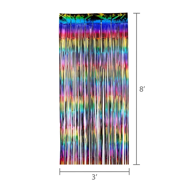 Way To Celebrate Rainbow Foil Fringe Party Curtain, 36" x 96" photo 3