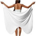 thumbnail image 2 of AGWOLF Womens Bikini Cover Up Plus Size Spaghetti Strap Beach Dress Swimwear Sarong Wrap Vacation Resort Wear White XL, 2 of 10