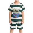 thumbnail image 2 of ITSAME Toddler Boys Girls Outfit 2-Piece Knit Cotton Short Sleeve Top and Shorts Kids Comfy Casual Set Army Green Size 4T, 2 of 8