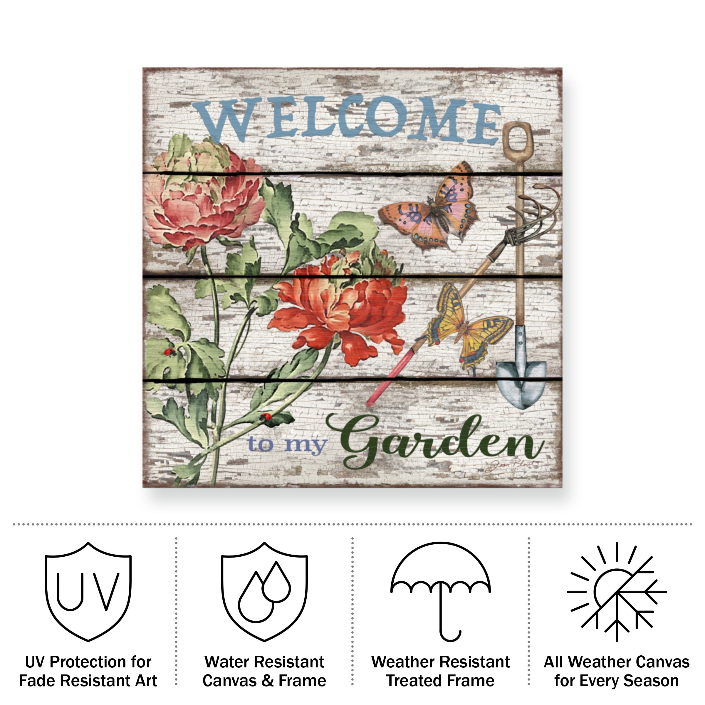 Jean Plout 'Country Garden' Outdoor Canvas 14x14