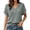 Gray, variant on Gauze Shirts for Women Summer Cotton Linen Short Sleeve Crinkle Button V Neck Tops Business Work Tunics Blouse