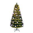 thumbnail image 2 of Ktaxon 6 FT Pre-lit Fiber Optic Christmas Tree, Artificial Xmas Tree with Lighted Top Star and Snowflakes, Multicolor LEDs, Holiday Xmas Decoration Tree for Home Office Store Party, Green, 2 of 10
