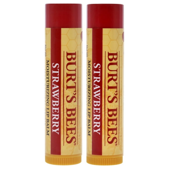 Bálsamo labial Burts Bees, hidratante con fresas, paquete doble, 4,4 ml