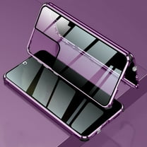 ELEHOLD Anti-Peeping Magnetic Case for Samsung Galaxy S22 Ultra,Privacy Tempered Glass Screen Protector Luxury Rugged Shockproof Anti-Scratch Phone Case,Purple