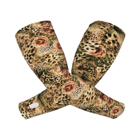 Picia Animal Leopard Arm Sleeves for Men and Women - Tattoo Cover Up UPF 50  Cooling Sports Sleeve for Basketball Golf Football-One Size