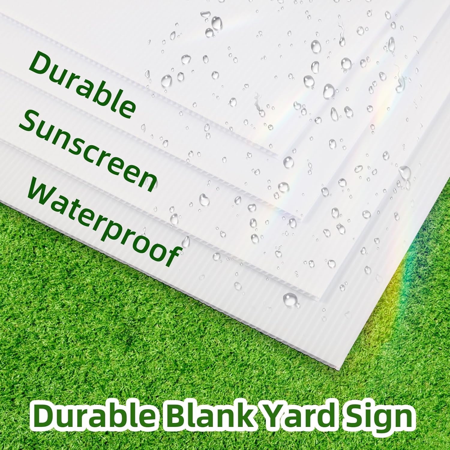 Blank Yard Lawn Signs,Happon 4 Pack 18 x 12 Inches White Plastic Lawn Signs with Stakes & Pens,Garden Yard Signs for Party Yard Decorations,Garage Sale, Guidepost, Open House
