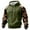 Green, variant on Men’s Pullover Hoodie with Drawstring Adjustable Hood and Camouflage Print Long Raglan Sleeves Kangaroo Pocket Dark Blue L