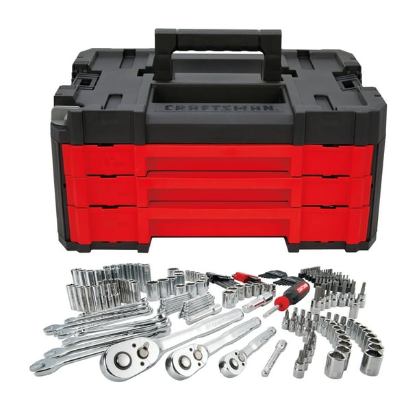 Juego de herramientas mecánicas CRAFTSMAN de 230 piezas con caja de herramientas de 3 cajones