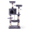 thumbnail image 3 of Vivifying 57 inch Cat Tree, Cat Condo Tower with Scratching Posts, Play House, Pet Hammock(Gray), 3 of 9