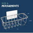 thumbnail image 6 of Stainless Steel Kitchen Sink Caddy Organizer With Brush DishCloth & Sponge Scrub Pad With Self Adhesive Hooks Over The Sink Drying Basket Rack- 4 in 1, 6 of 7