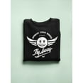 thumbnail image 3 of Fly Away - Retro Winged Emoji Graphic Women's Sweatshirt, 3 of 4
