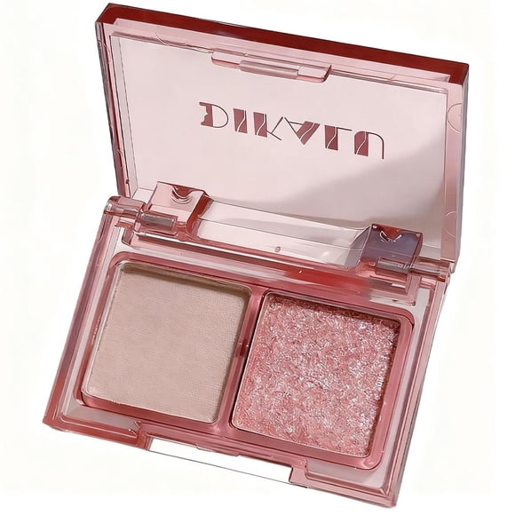 DIKALU Cool Dual-Tone Eyeshadow Palette, Matte Pink & Pearlescent Smoky Punk Eye Makeup, Sweet Desire Lazy Eye Look, Long-Lasting Powder Pigment, 3-Year Shelf Life