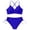 Blue, variant on AHTJRT 2 Piece Bikini Sets for Women V Neck Cutout Crisscross Bathing Suits with Adjustable Straps Lace up High Cut Tie Side Thong Swimsuit Blue M