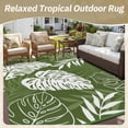 thumbnail image 4 of SIXHOME Outdoor Rug 5'x8' Waterproof Reversible Patio Rug Boho Geometric Indoor Outdoor Rugs Lightweight Plastic Straw Ourdoor Carpet for RV Camping Deck Balcony Modern Porch Decor Green, 4 of 7