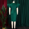 thumbnail image 4 of AURA Plus Size Midi Bodycon Dress Round Neck Ruffle Sleeve Rhinestone Hollow High Waist Elegant Party Dress, 4 of 8