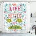 thumbnail image 1 of Ambesonne Saying Shower Curtain, Doodle Floral Island, 69"Wx84"L, Multicolor, 1 of 3