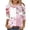 #002-Multicolor, variant on TaTaai Ladies Top Fashion Casual Random Print Crew Neck 3/4 Sleeve Loose T-Shirt Women Daily Home Leisure Wear Fashion Comfortable Versatile Top Gift