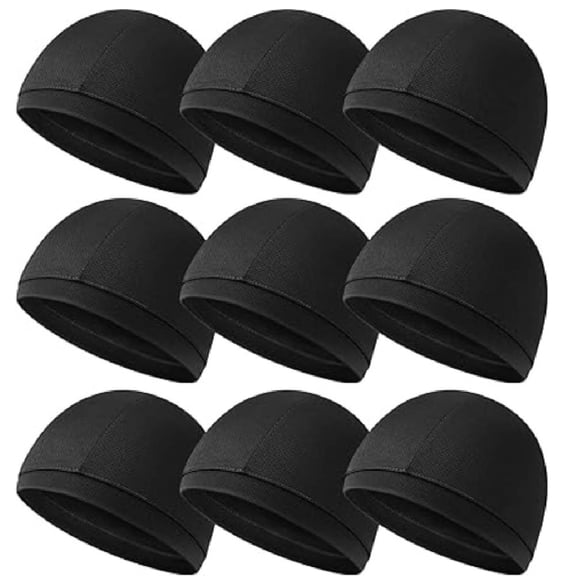 9 Pack Cooling Skull Cap Camo Liner Sweat Wicking Cap Lightweight Cycling Cap Running Head Cap for Men Women